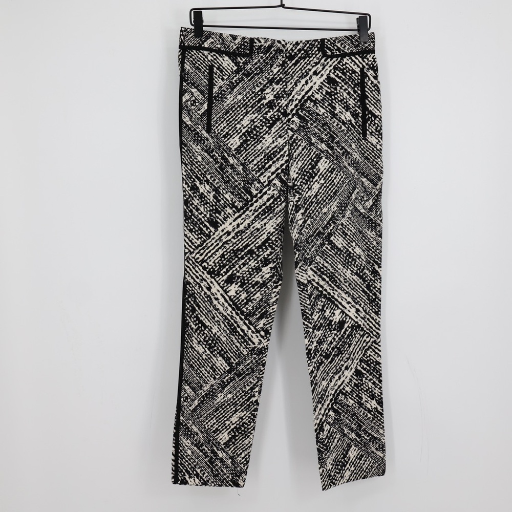 Zara Basic Black White Abstract Cigarette Pants D… - image 2